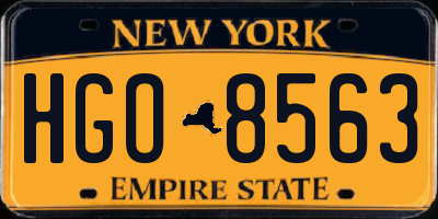 NY license plate HGO8563