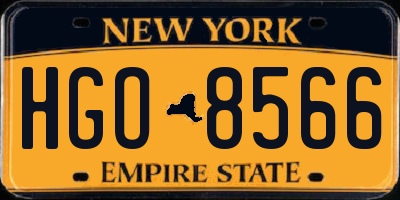 NY license plate HGO8566