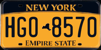 NY license plate HGO8570