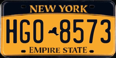 NY license plate HGO8573