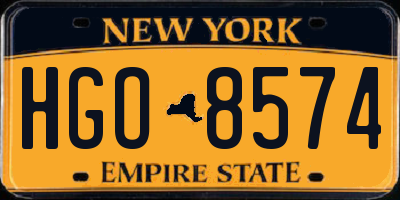 NY license plate HGO8574