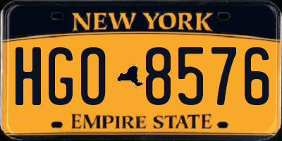 NY license plate HGO8576