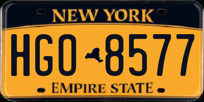 NY license plate HGO8577