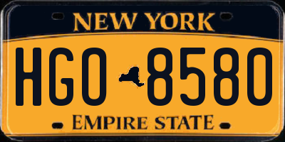 NY license plate HGO8580