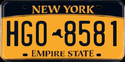 NY license plate HGO8581