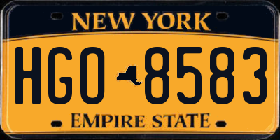 NY license plate HGO8583