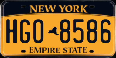 NY license plate HGO8586