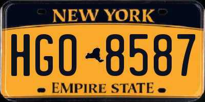 NY license plate HGO8587