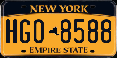 NY license plate HGO8588