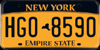 NY license plate HGO8590