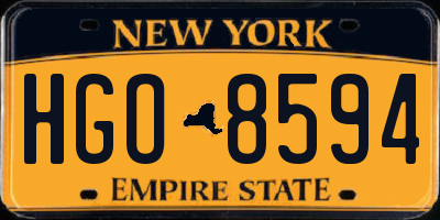 NY license plate HGO8594