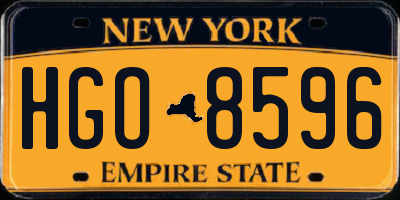 NY license plate HGO8596