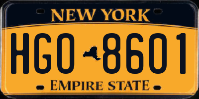 NY license plate HGO8601