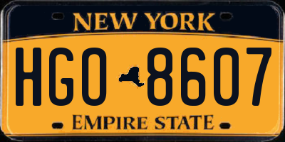 NY license plate HGO8607