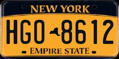 NY license plate HGO8612