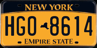 NY license plate HGO8614