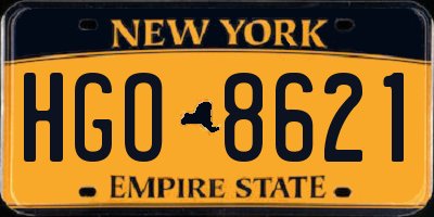 NY license plate HGO8621