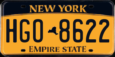 NY license plate HGO8622