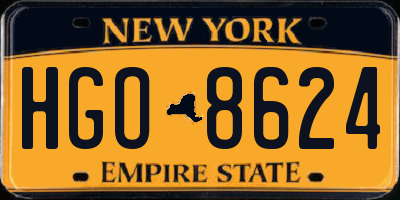 NY license plate HGO8624