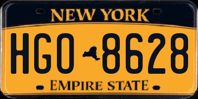 NY license plate HGO8628