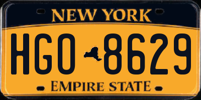 NY license plate HGO8629