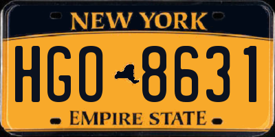 NY license plate HGO8631