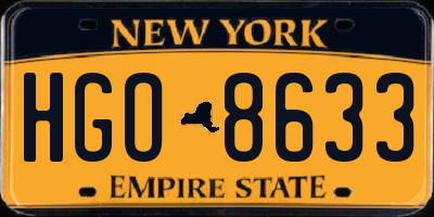 NY license plate HGO8633