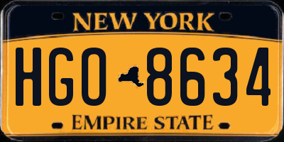 NY license plate HGO8634