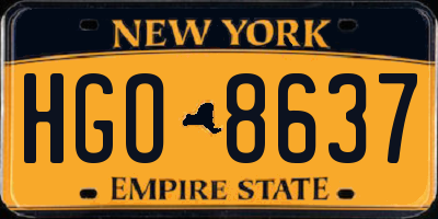 NY license plate HGO8637