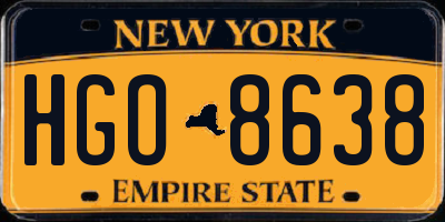 NY license plate HGO8638