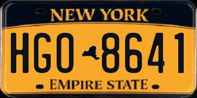 NY license plate HGO8641