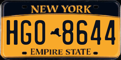 NY license plate HGO8644