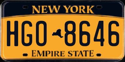 NY license plate HGO8646