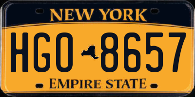 NY license plate HGO8657