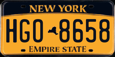 NY license plate HGO8658