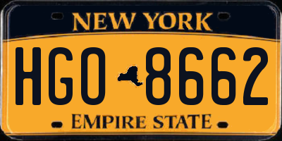 NY license plate HGO8662