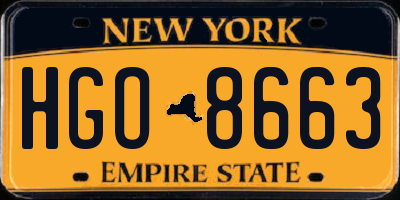 NY license plate HGO8663