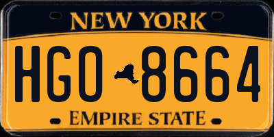 NY license plate HGO8664