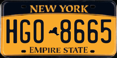 NY license plate HGO8665