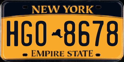 NY license plate HGO8678