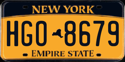 NY license plate HGO8679