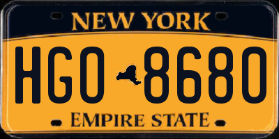 NY license plate HGO8680