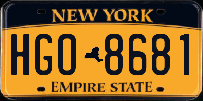 NY license plate HGO8681