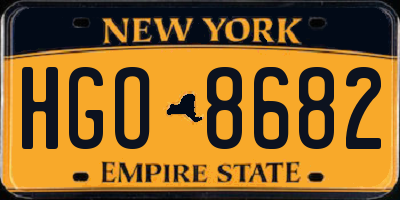 NY license plate HGO8682