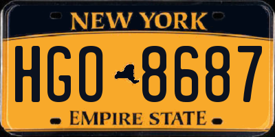 NY license plate HGO8687