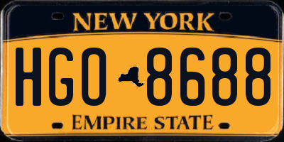 NY license plate HGO8688