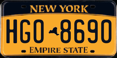 NY license plate HGO8690