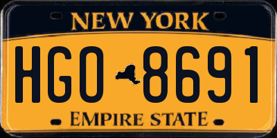 NY license plate HGO8691