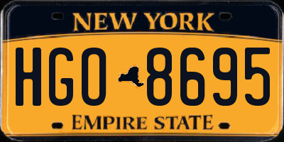 NY license plate HGO8695