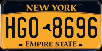 NY license plate HGO8696